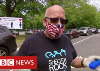 Middle-class Americans queue at food banks as US unemployment hits 38 million  – BBC News