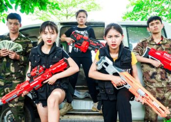 XGirl Nerf War: SEAL X Girl case of The King selling Nerf ! Cherry Nerf Guns Criminal Group