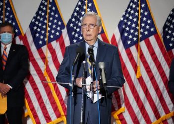 Republican senators dodge questions about Trump’s conspiracy tweet