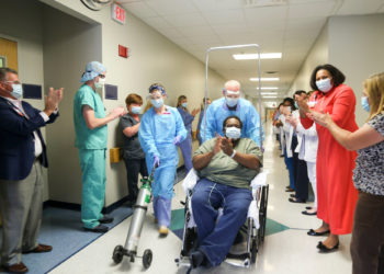 Recovered COVID-19 patient leaves Prisma Health Tuomey for home