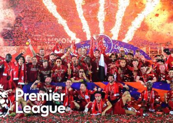 Liverpool lift Premier League trophy (FULL CEREMONY) | NBC Sports