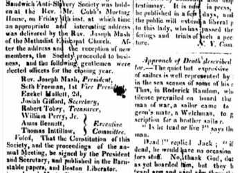 Decades Before Civil War, Sandwich Led Cape’s Anti-Slavery Movement | Bourne News