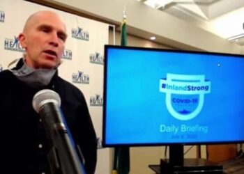 Group protests mask mandate outside home of Spokane Co. Health Officer Dr. Bob Lutz