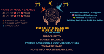 Music + Balance Virtual Charity Event Supporting NYC Small Businesses & Families in Jamaica