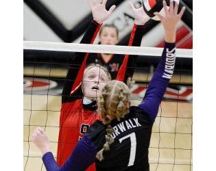 Aces push Eagles past Newton volleyball