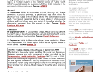 Attacks on Health Care Monthly News Brief – September 2020 – World