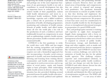 Public health education post-COVID-19: a proposal for critical revisions – World