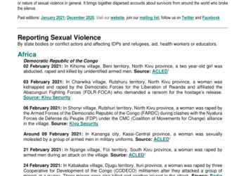 Reporting Sexual Violence Monthly News Brief – February 2021 – World