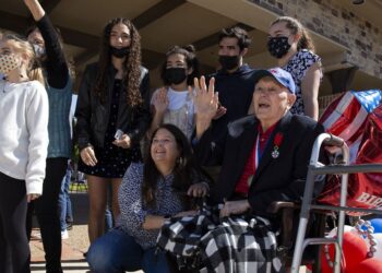 For his 100th birthday, World War II veteran in Frisco is treated to a parade and thanks from around world