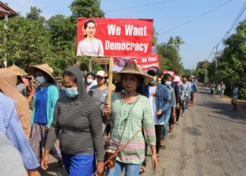Myanmar Protesters Paint Yangon Red, Defying Bloody Army Crackdown | World News